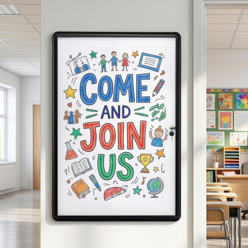 Zamykana witryna informacyjna z magnetyczną tablicą 90x60 cm