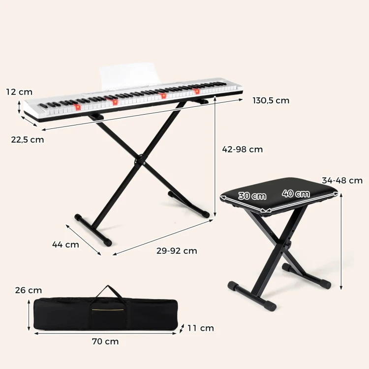 88-klawiszowy keyboard z regulowaną podstawą