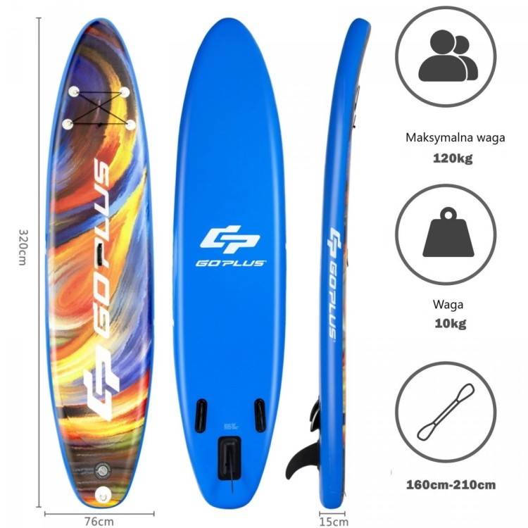 Pompowana deska SUP do wiosłowania stand up 320 cm