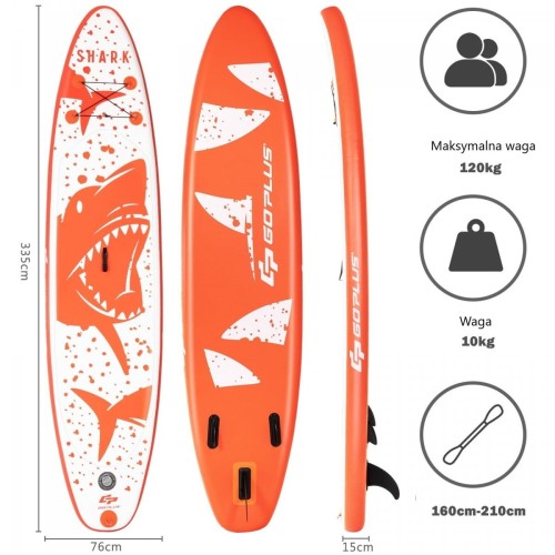 Pompowana deska SUP do wiosłowania stand up 335 cm