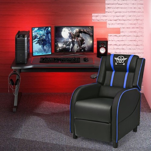 Fotel gamingowy recliner z poduszką lędźwiową