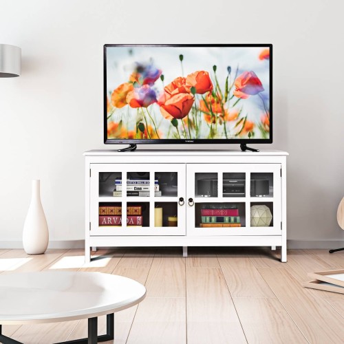 Szafka RTV komoda pod telewizor z przeszklonymi drzwiami