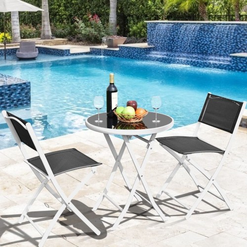 Stół i 2 krzesła zestaw do kuchni ogrodu
