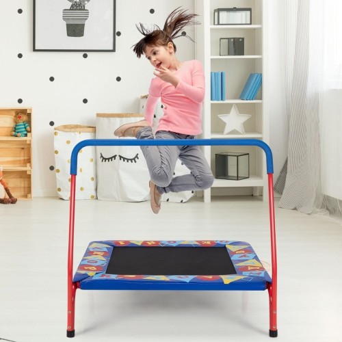 Trampolina z poręczą dla dzieci do zabawy i ćwiczeń