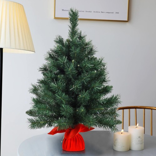 Sztuczna mała choinka 66 cm z lampkami LED