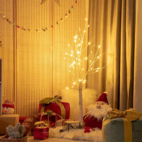 Drzewko lampka 120 cm imitacja brzozy ze światełkami LED