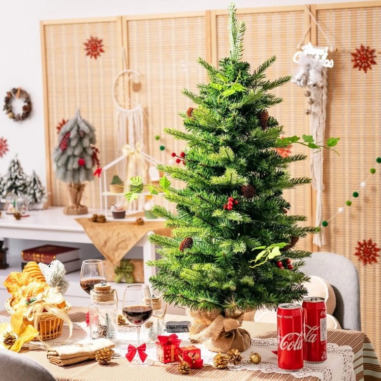 Mała choinka na biurko 90 cm z lampkami LED