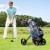 Składany wózek golfowy na 4 kółkach z regulowanym uchwytem