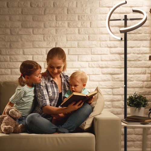 Metalowa lampa podłogowa LED ze ściemniaczem