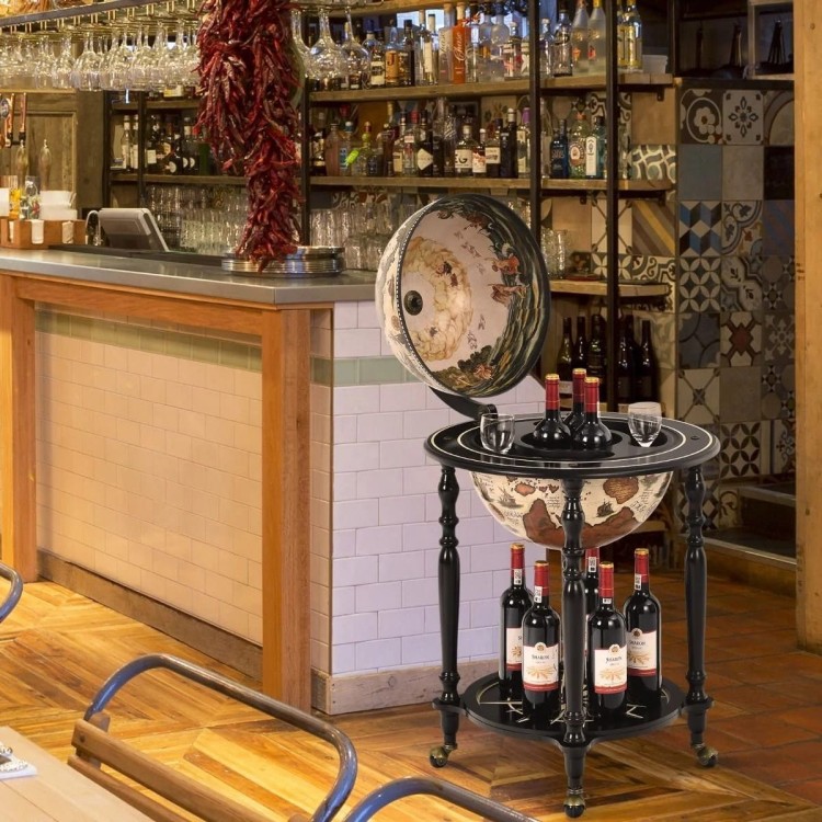 Barek globus na alkohol w stylu vintage 93 cm
