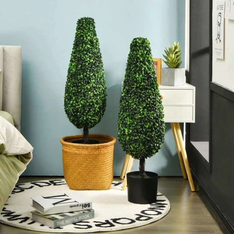 Sztuczne rośliny topiary - zestaw 2 drzewek z doniczkami