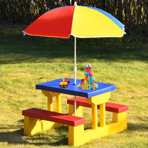 Zestaw ogrodowy dla dzieci stolik ławki parasol