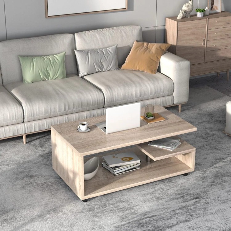Drewniany stolik kawowy do salonu 105 x 60 x 46 cm
