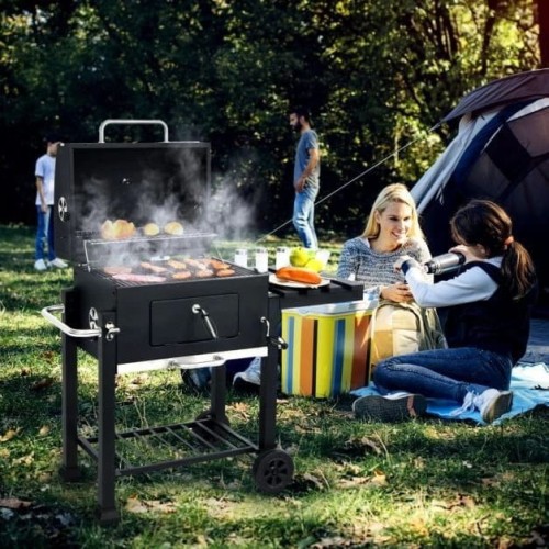 Przenośny grill ogrodowy z bocznym stołem