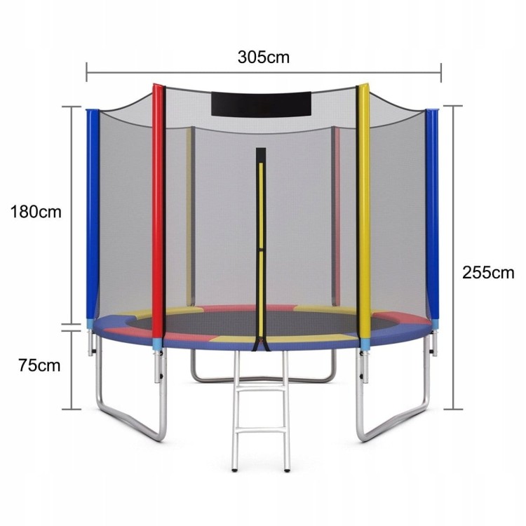 Trampolina dla dzieci z siatką i klapą 305 cm
