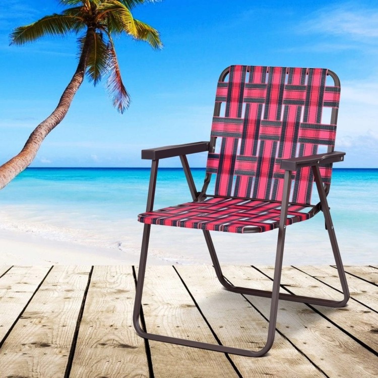 Składane krzesła zestaw 6 sztuk plażowe ogrodowe