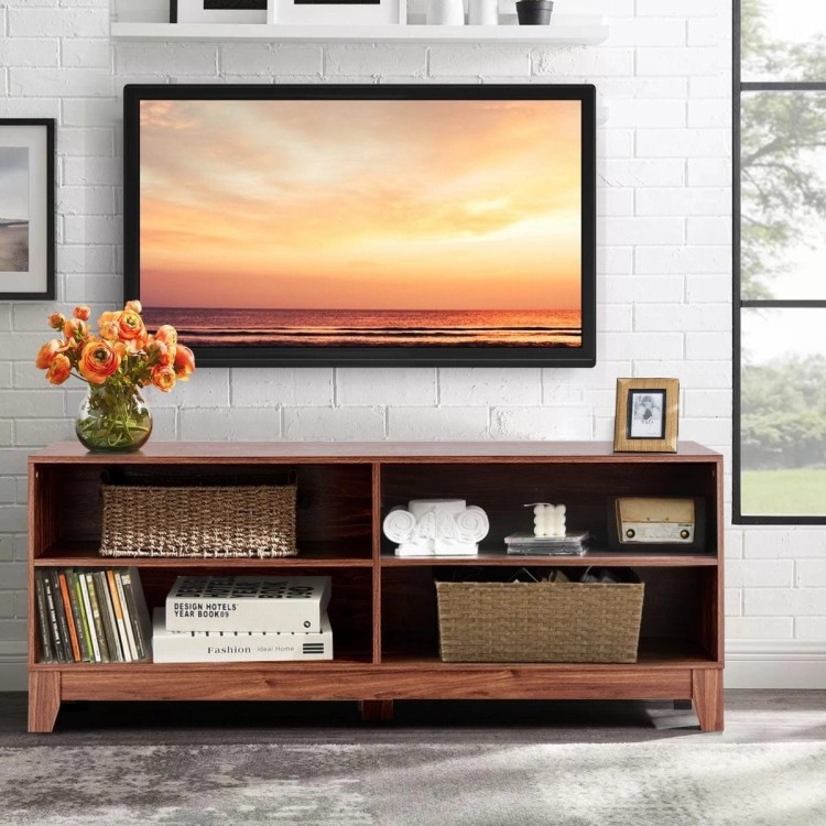 Drewniana szafka RTV z półkami 147 x 40 x 61 cm