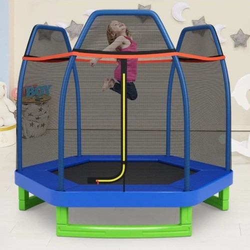 Trampolina dla dzieci z siatką bezpieczeństwa