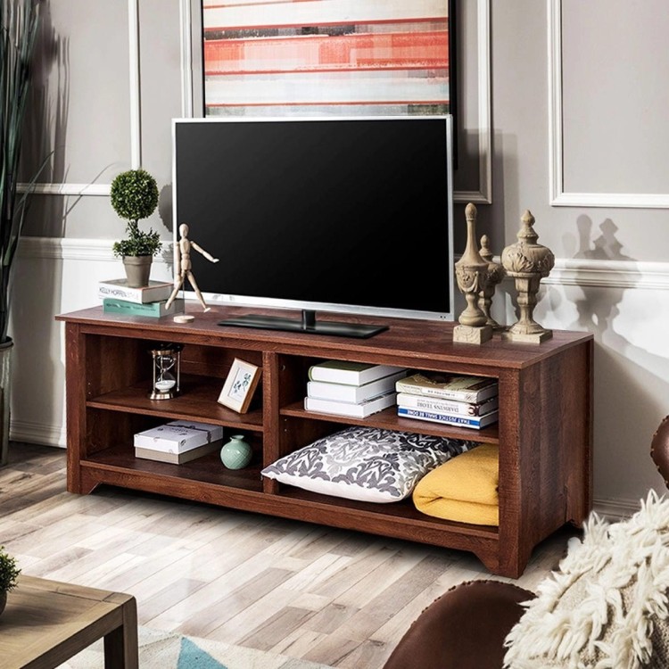 Nowoczesna drewniana szafka TV 147 x 40,5 x 61 cm