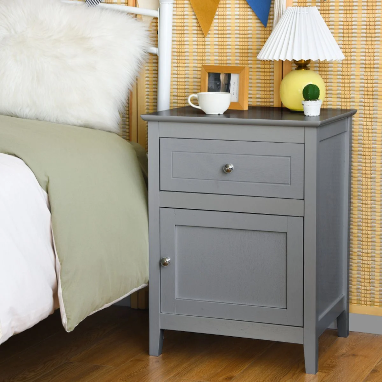 Zamykana szafka nocna z szufladą 48 x 38 x 63,5 cm