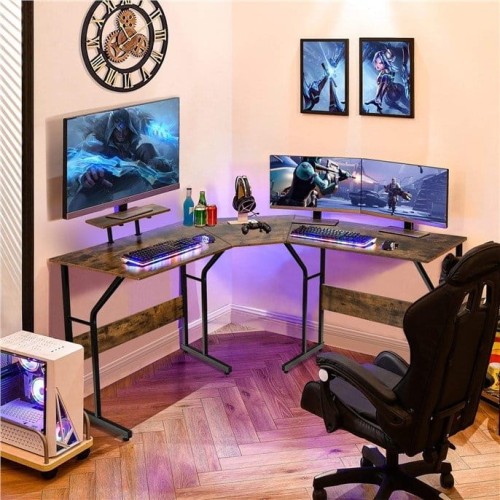 Biurko narożne z podstawką pod monitor 225 x 48 x 91 cm