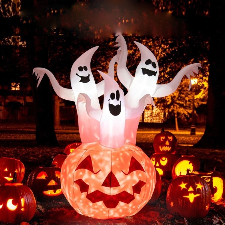 Dekoracja Halloween duchy z dynią 140 x 90 x 182 cm