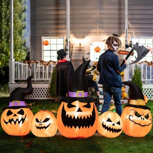 Dekoracja Halloween straszne dynie LED 247 cm