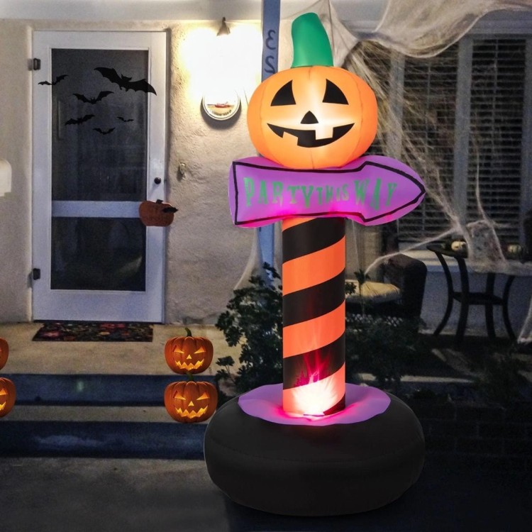 Dekoracja Halloween Znak drogowy z dynią