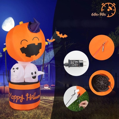 Dekoracja Halloween nadmuchiwany balon na gorące powietrze z duchami