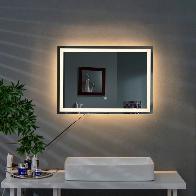 Lustro łazienkowe podświetlane LED 70 x 50 cm