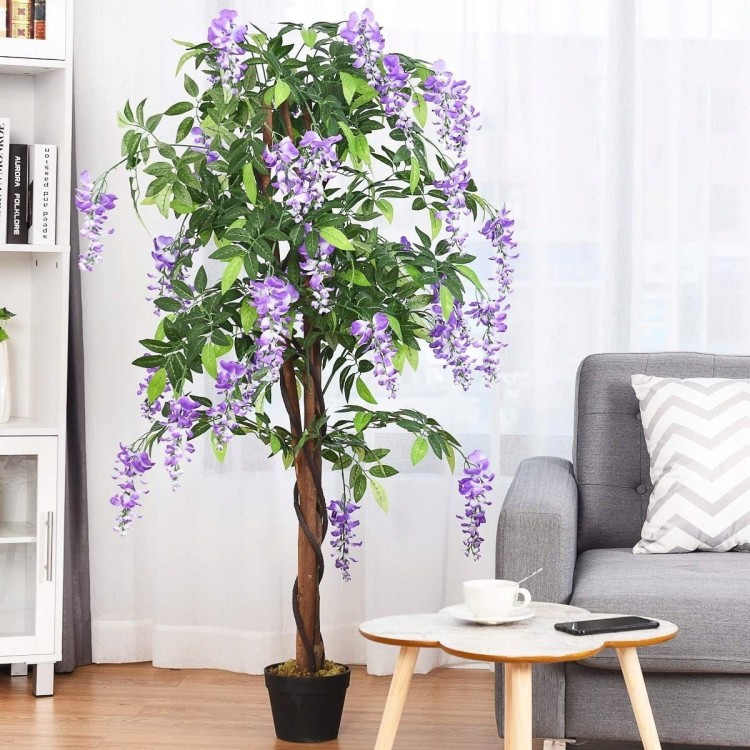 Sztuczna roślina drzewo z kwiatami wisteria 150cm