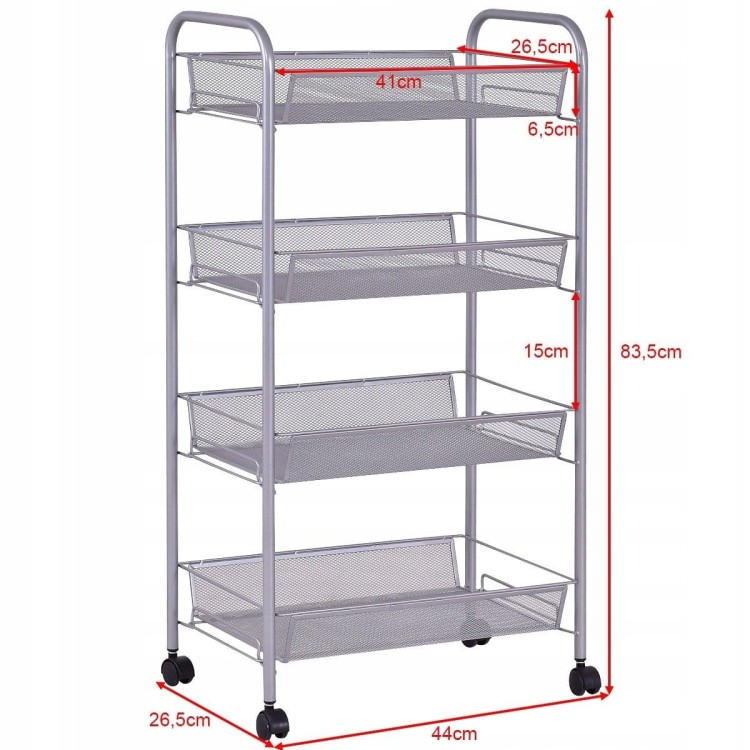 Wózek organizer na kółkach z 4 szufladami