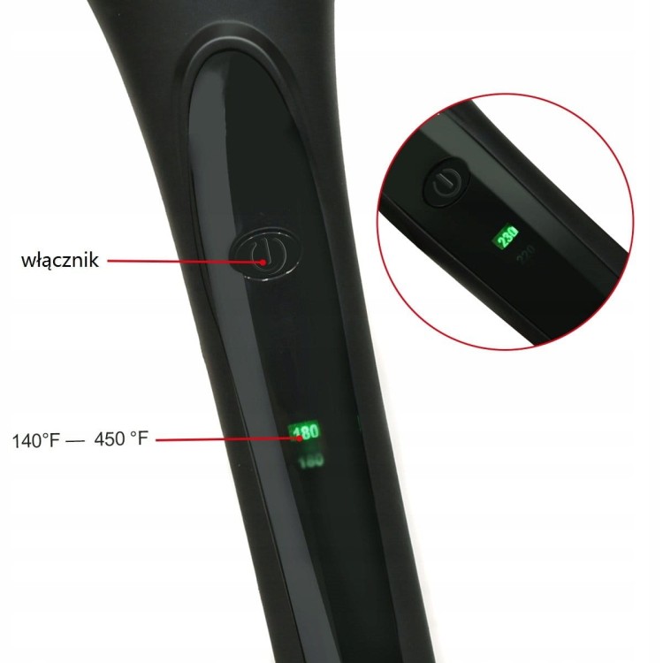 Szczotka do prostowania włosów prostownica lcd