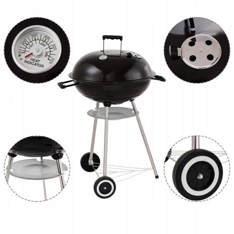 Grill węglowy ogrodowy z termometrem