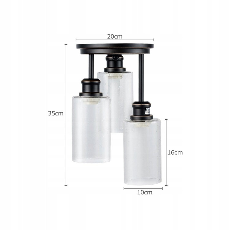 Lampa sufitowa wisząca - 3 klosze