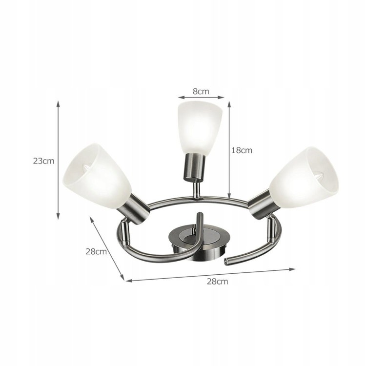 Lampa sufitowa z 3 kloszami