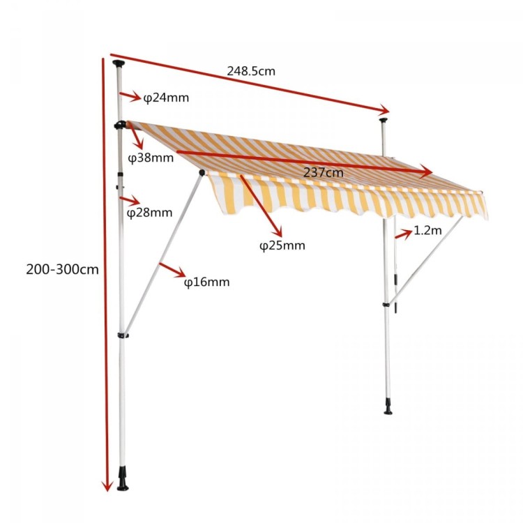 Markiza balkonowa rozporowa 250x120cm
