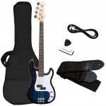 Gitara basowa elektryczna drewniana z futerałem