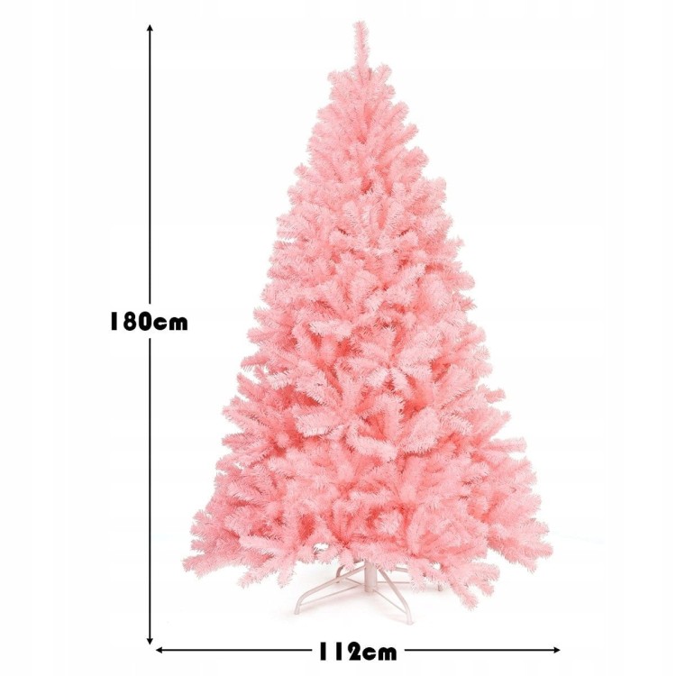 Różowa choinka na stojaku 180cm