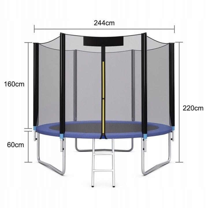 Trampolina dla dzieci z siatką i klapą 244 cm