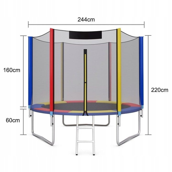 Trampolina dla dzieci z siatką i klapą 244 cm