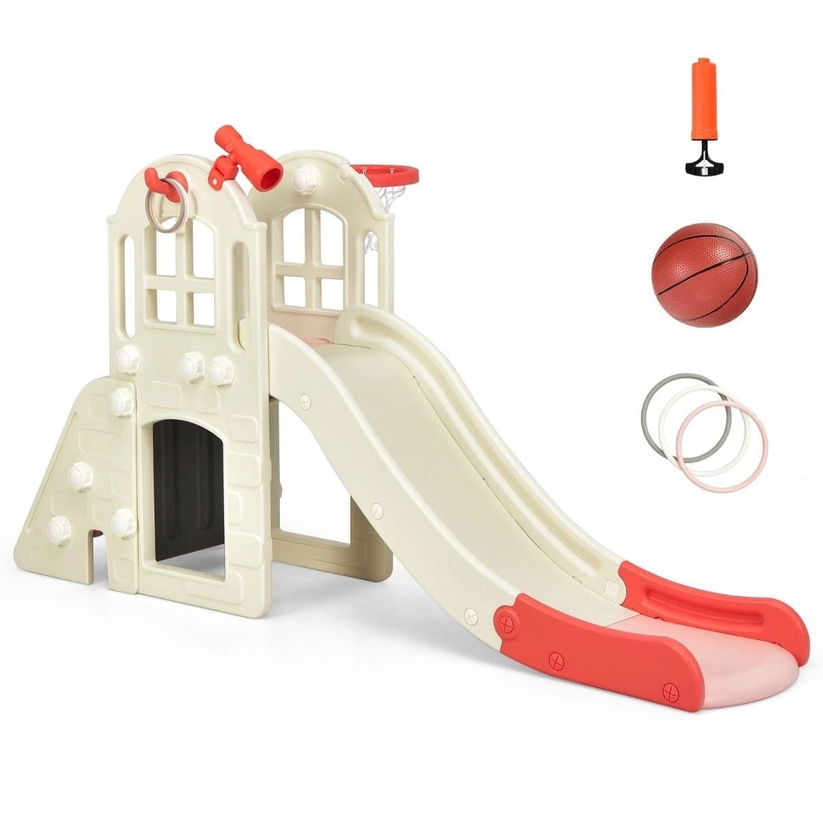 Plac zabaw z dużą zjeżdżalnią 6w1 189,5 x 83 x 98 cm COSTWAY