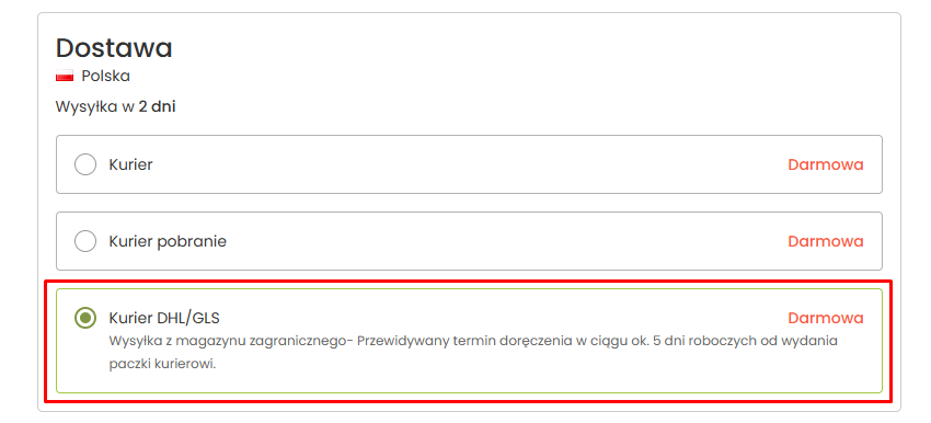 Dostawa z zagranicy