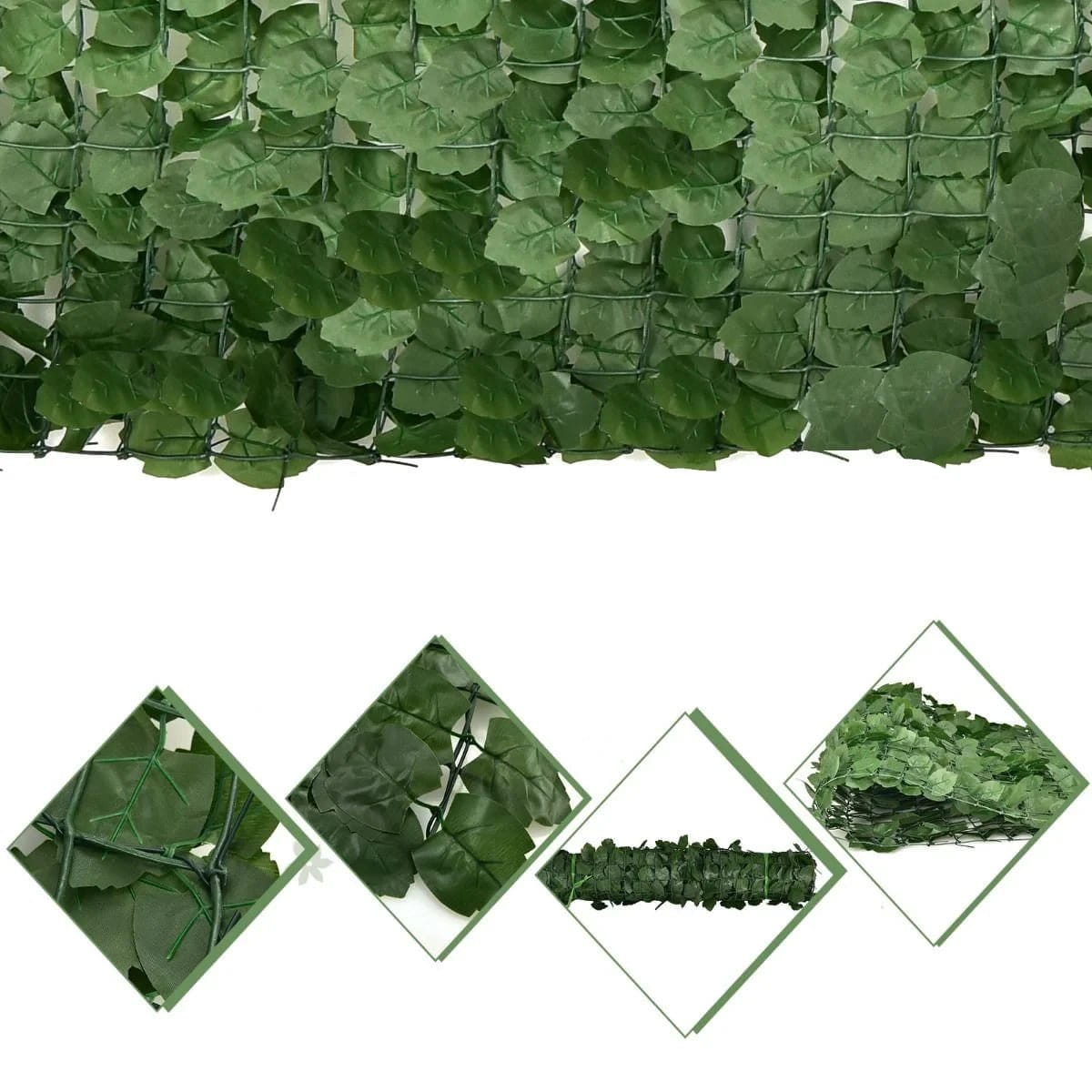 Pannello Frangivista NOOR In PVC 300x100 Cm - Verde, Tagliabile Su Misura Per Giardino E Balcone